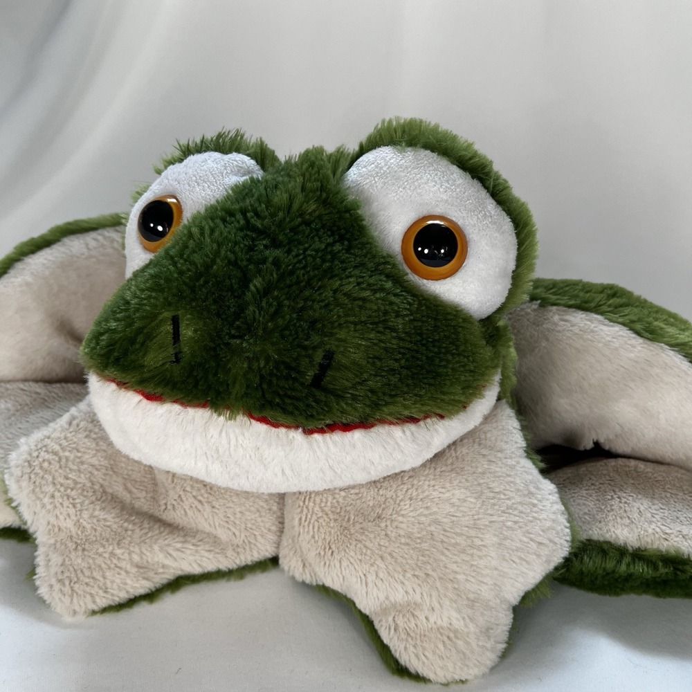 Animal Adventure Floppy Green Frog Plush 2014 Sweet Sprouts Red Heart Back 24"